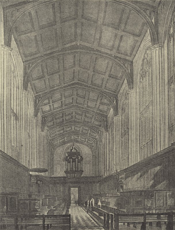 A capela, olhando para o oeste, 1816 (gravura) de English School