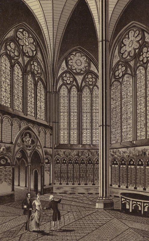 A Casa Capitular, Catedral de Salisbúria (Litho) de English School