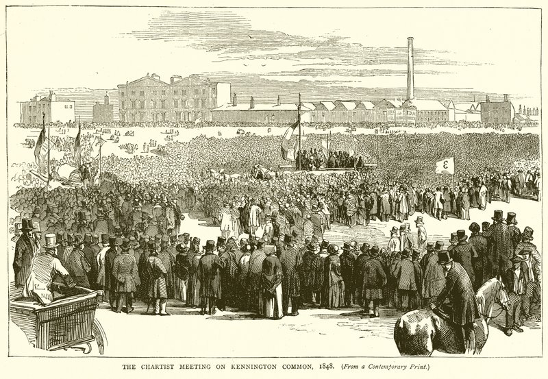 A reunião cartista sobre Kennington Common, 1848 de English School