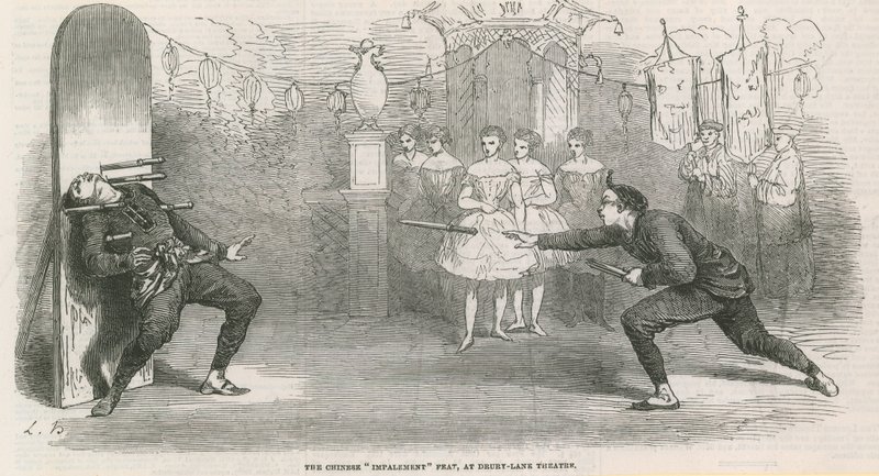 O feito de empalamento chinês no Teatro Drury Lane de English School