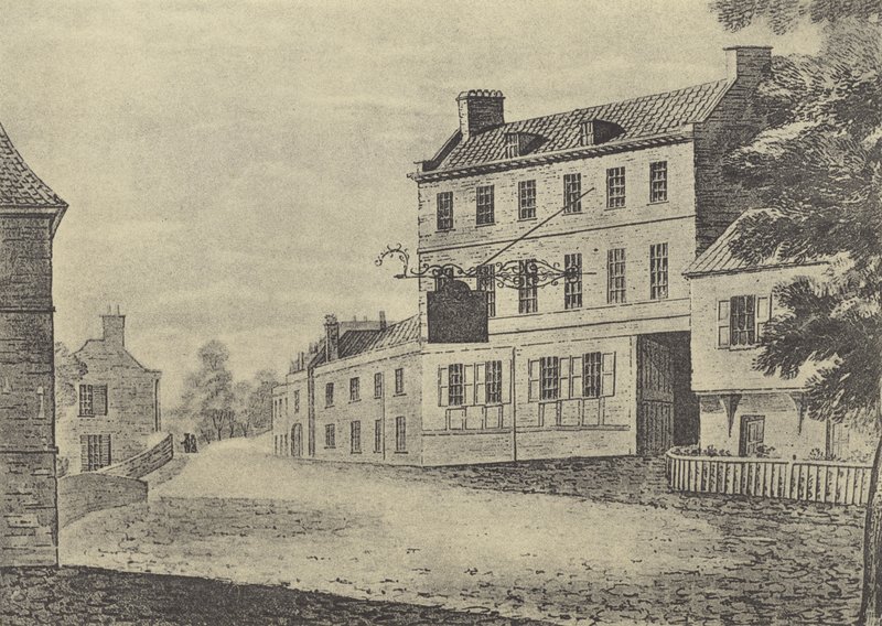O Christopher Inn at Eaton em Buckinghamshire (gravura) de English School