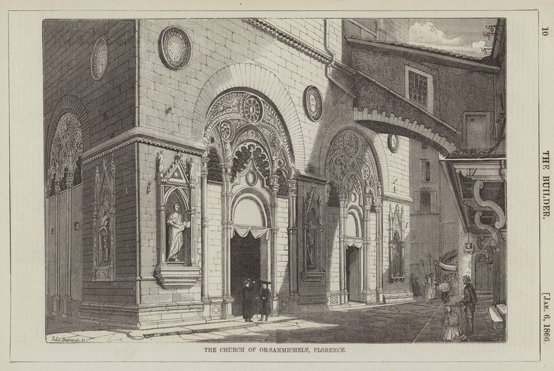 A Igreja de Or-sanmichele, Florença (gravura) de English School
