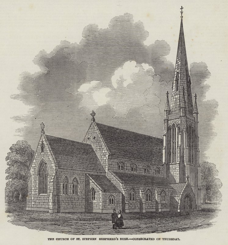 A Igreja de São Estêvão Pastor, consagrada na quinta-feira (gravura) de English School