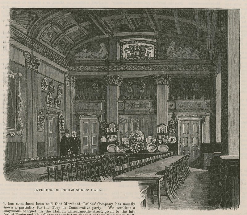 As Guildas da Cidade: A Companhia de Peixarias: Interior do Fishmongers Hall de English School
