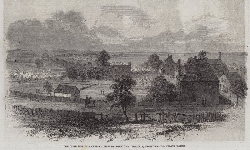 The Civil War in America, View of Yorktown, Virginia, from the Old Nelson House (gravura) de English School