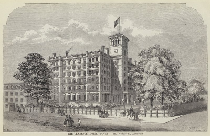 O Hotel Clarence, Dover (gravura) de English School