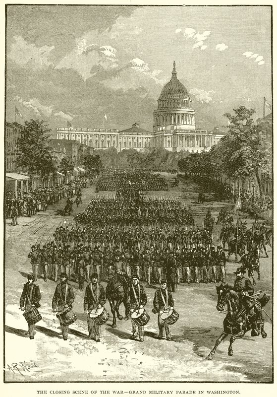 A Cena de Encerramento da Guerra - Grand Parade Militar em Washington de English School