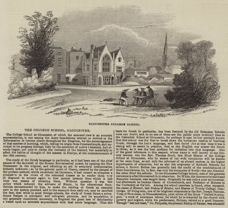 The College School, Gloucester (gravura) de English School