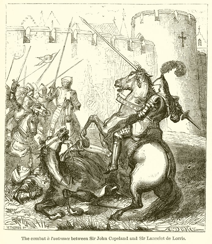O Combate & Foutrance entre Sir John Copeland e Sir Lancelot de Lorris de English School