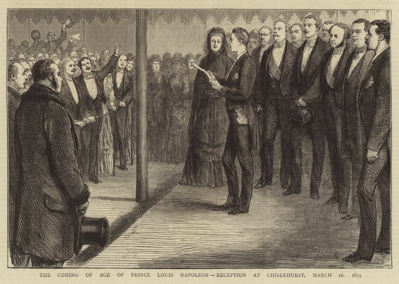A chegada da idade do príncipe Louis Napoleon, Recepção em Chislehurst de English School
