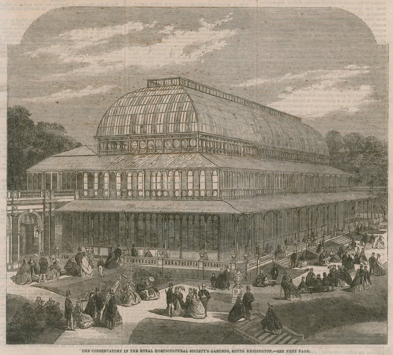 O Conservatório nos jardins da Royal Horticultural Societys, South Kensington de English School