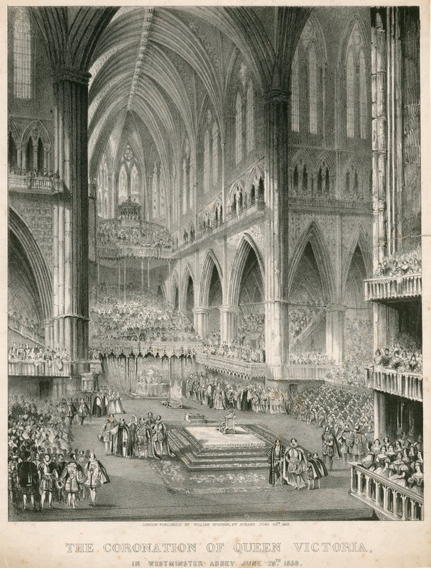 A Coroação da Rainha Vitória na Abadia de Westminster, 28 de junho de 1838 de English School