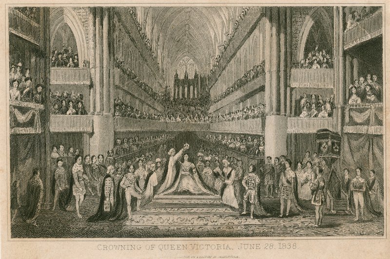 A Coroação da Rainha Vitória na Abadia de Westminster, 28 de junho de 1838 de English School
