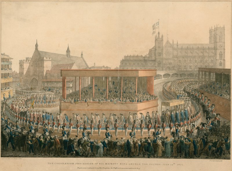 A procissão de coroação de Sua Majestade o Rei George IV, 19 de julho de 1821 de English School