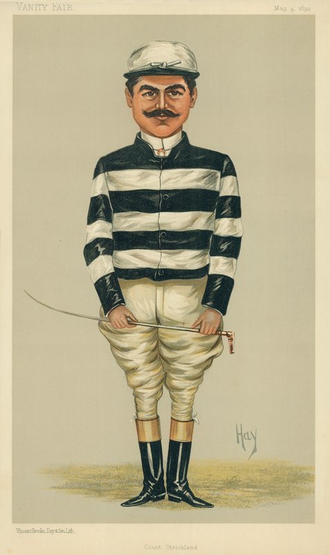 O Conde Della Catena, Conde Strickland, 4 de maio de 1893, desenho animado da Vanity Fair de English School