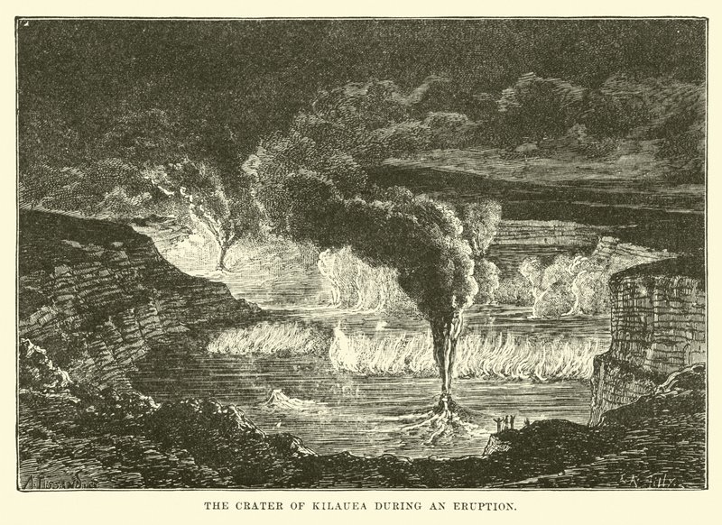 A cratera do Kilauea durante uma erupção de English School