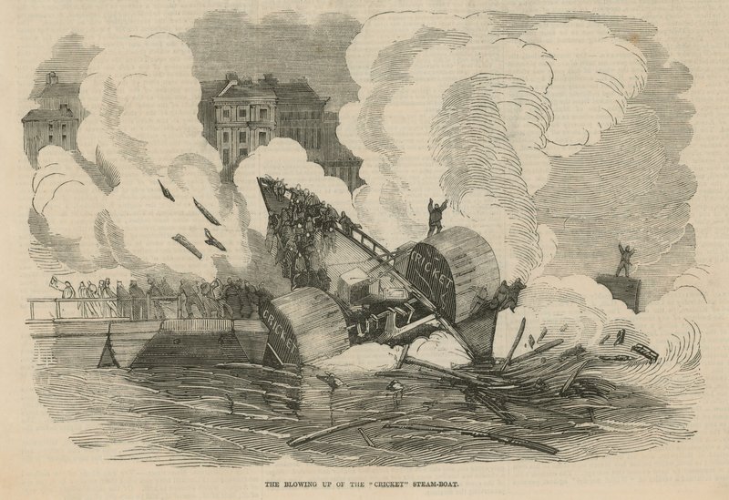A explosão do barco a vapor Cricket de English School