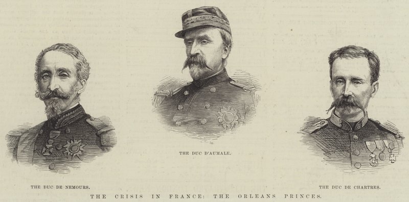 A crise na França, os príncipes de Orleans (gravura) de English School