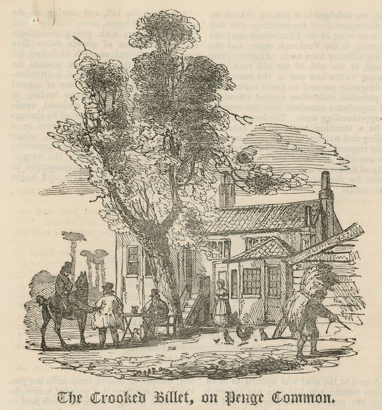 O tarugo curvado em Penge Common, Londres de English School