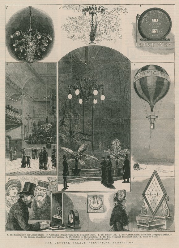 A exposição elétrica do palácio de cristal de English School