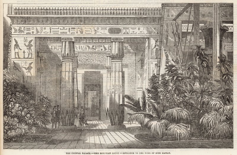 O Palácio de Cristal: O Tribunal Egípcio, entrada para o túmulo de Beni Hassan de English School