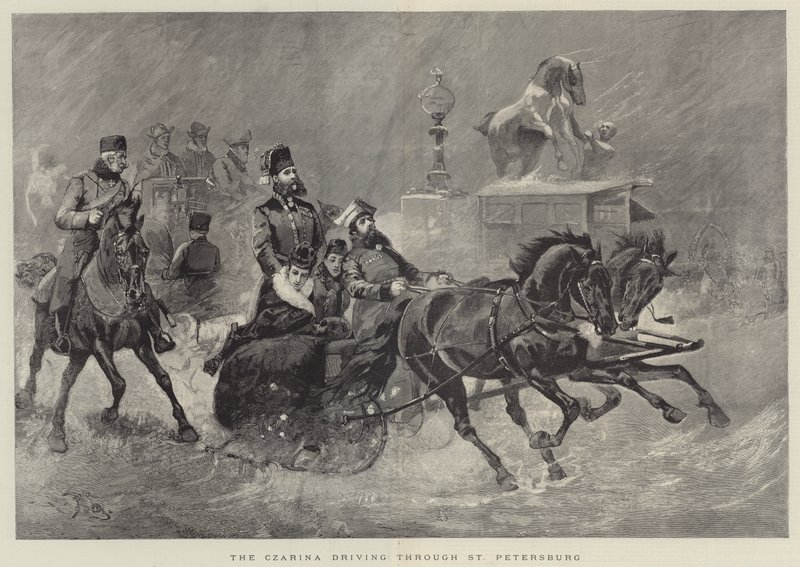A Czarina a passar por São Petersburgo (gravura) de English School