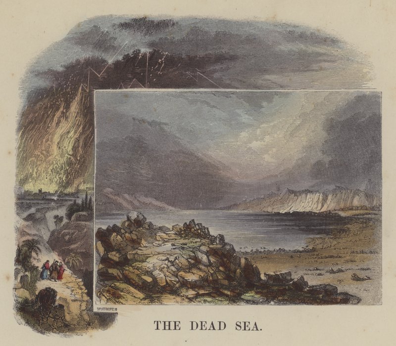 O Mar Morto (gravura colorida) de English School