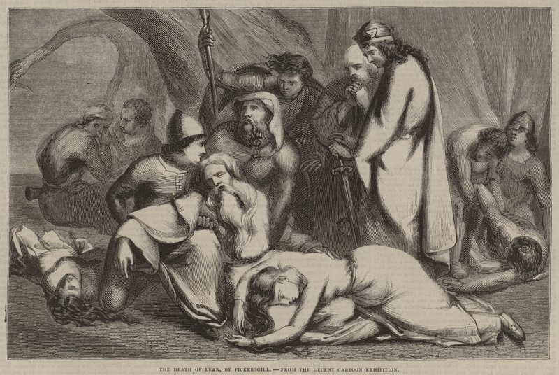 A morte de Lear, por Pickersgill, da recente exposição de desenhos animados de English School