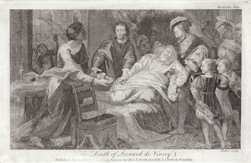 A morte de Leonardo da Vinci de English School