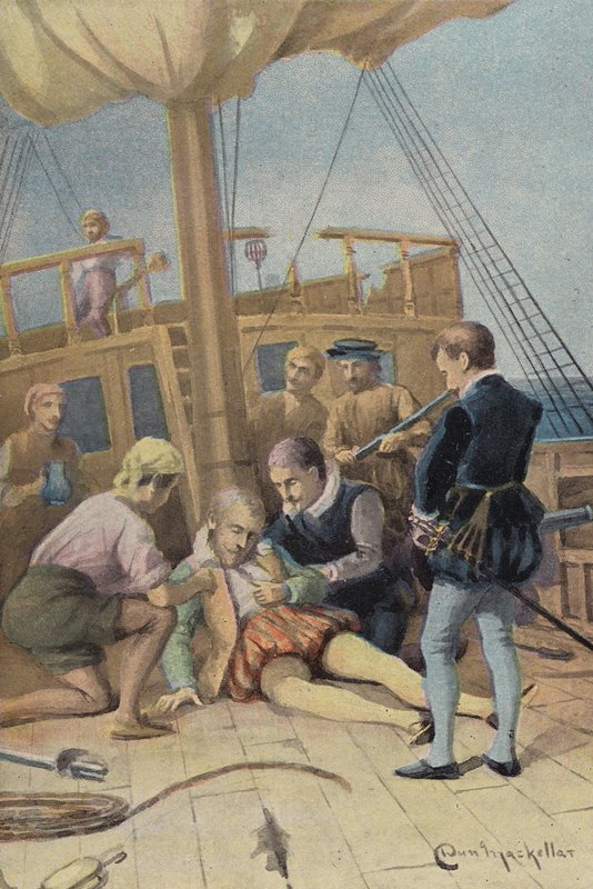 A Morte de Sir Richard Grenville (cor litho) de English School