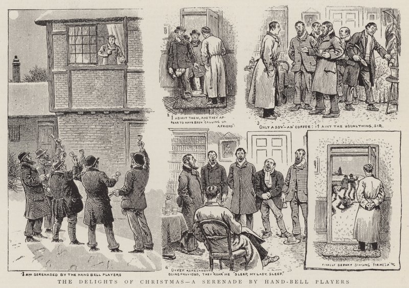 The Delights of Christmas, a Serenade by Hand-Bell Players (gravura) de English School