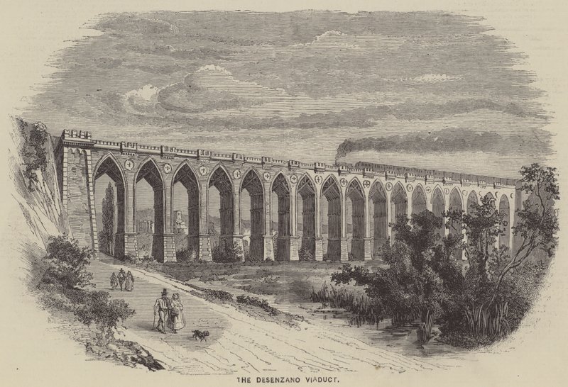 O Viaduto de Desenzano (gravura) de English School