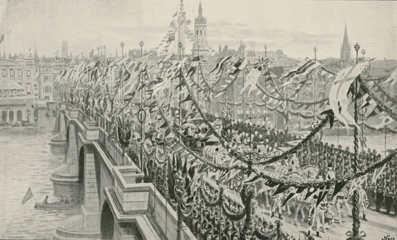 A, jubileu diamante, procissão, cruzamento, ponte londres de English School
