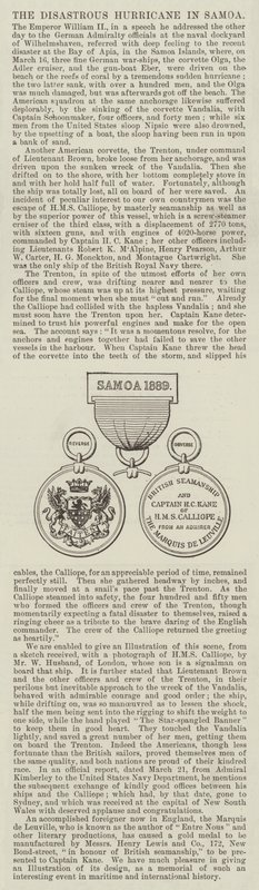 O Furacão Desastruidor em Samoa (gravura) de English School