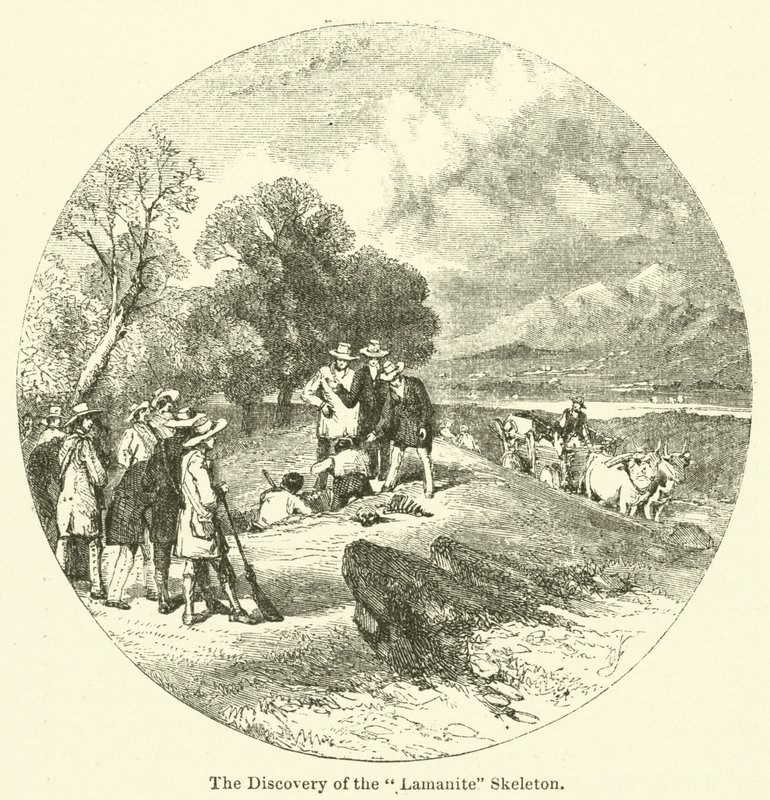 A Descoberta do Esqueleto "Lamanite" (gravura) de English School