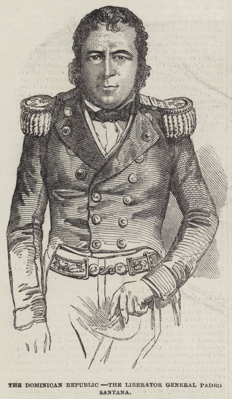 A República Dominicana, o General Libertador Pedro Santana (gravura) de English School