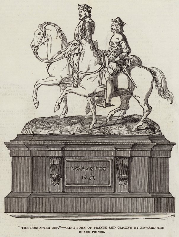 "The Doncaster Cup", King John of France Led Captive by Edward the Black Prince (gravura) de English School