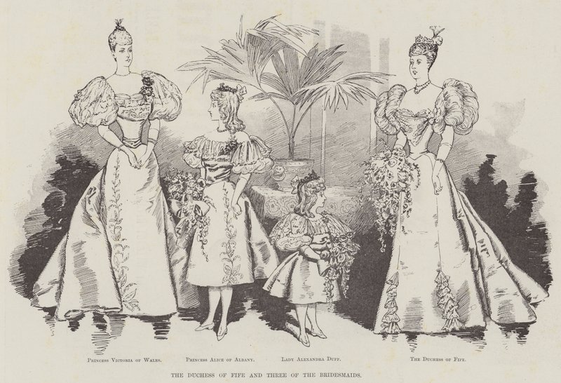 A Duquesa de Fife e Três das Damas de Honra (gravura) de English School