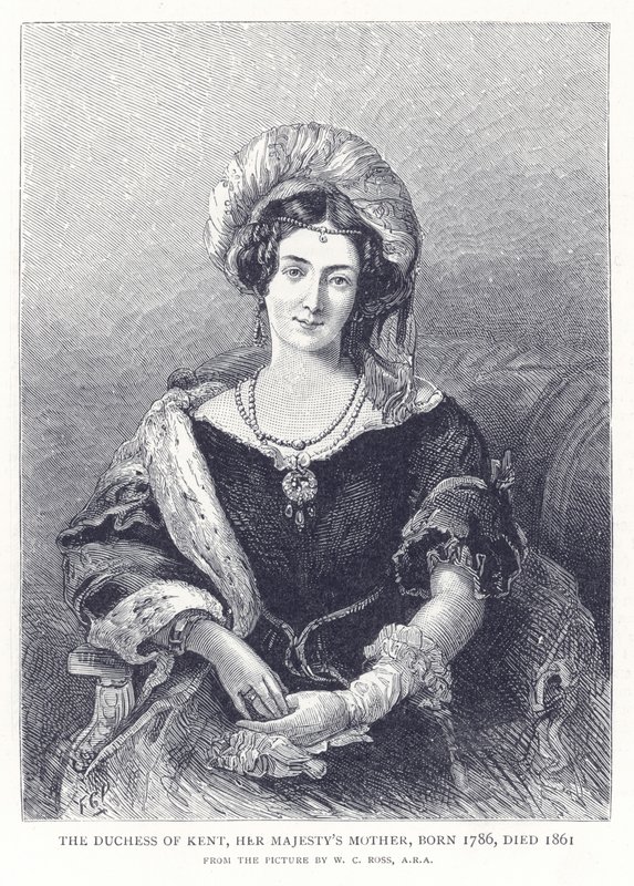 A Duquesa de Kent, Sua Majestade Mãe, nascida em 1786, morreu em 1861 de English School