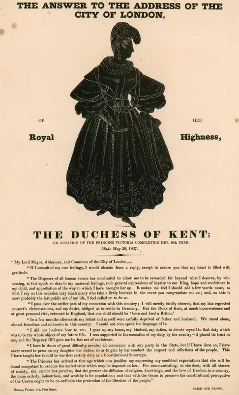 A Duquesa de Kent, por ocasião da princesa Victoria completando 18 anos de English School