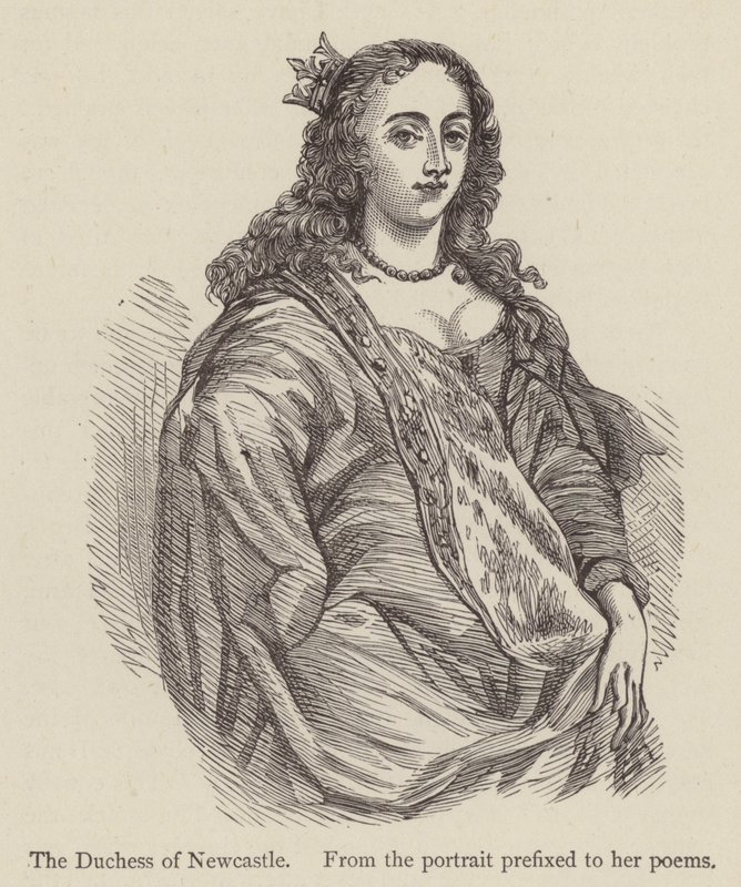 A Duquesa de Newcastle, do retrato prefixado aos seus poemas (gravura) de English School