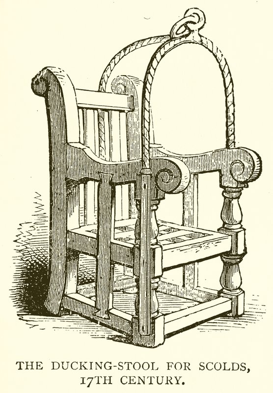 O Ducking-Stool para Scolds, do século 17 de English School