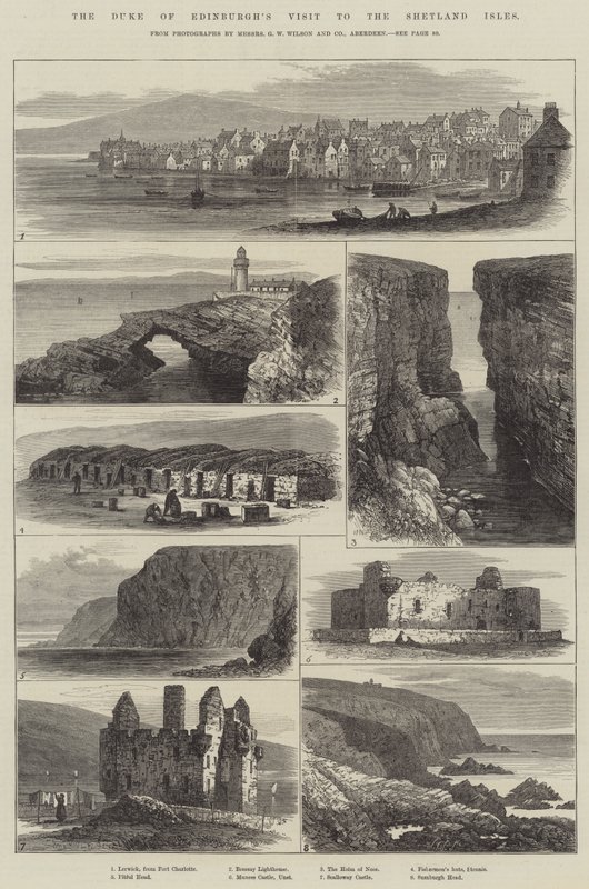 A visita do Duque de Edimburgo às Ilhas Shetland (gravura) de English School