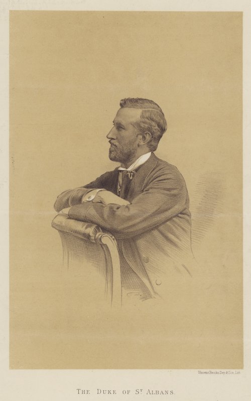 O Duque de São Albanês (litho) de English School