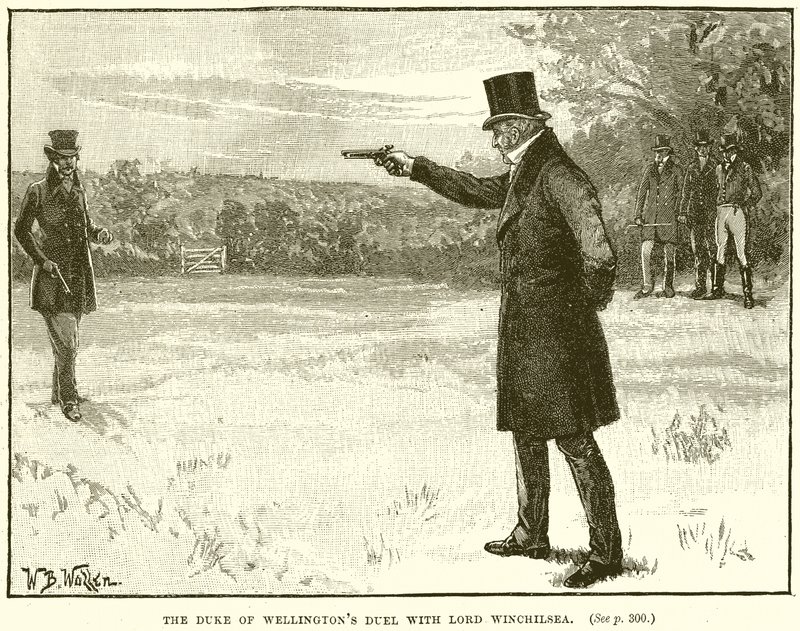 O Duque de Wellingtons Duelo com Lord Winchilsea de English School