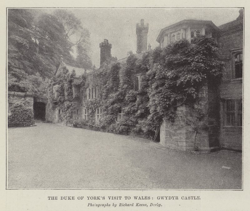 A Visita do Duque de York ao País de Gales, Castelo de Gwydyr (gravura) de English School