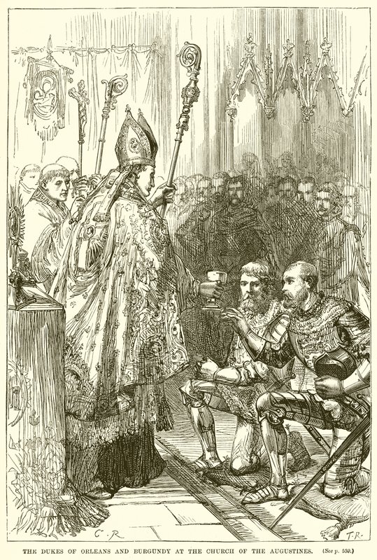 Os duques de Orleans e Borgonha na Igreja dos Agostinhos de English School