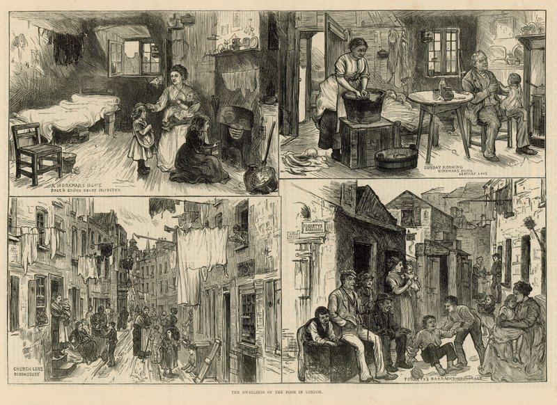 As moradas dos pobres em Londres de English School