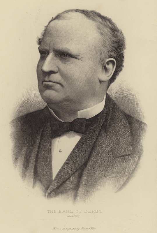 O conde de Derby, morreu em 1893 de English School
