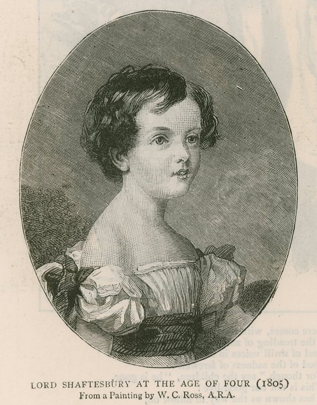 O conde de Shaftesbury; Lorde Shaftesbury aos quatro anos de idade, pintado por WC Ross em 1805 de English School